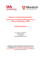 Volunteer Involving Organisations: Governance, Funding and Management in Western Australia in 2009 - Companion Report