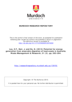 Potential for energy generation from anaerobic digestion of food waste in Australia