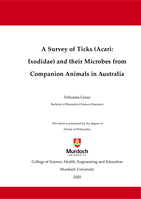 A survey of Ticks (Acari: Ixodidae) and their microbes from companion animals in Australia