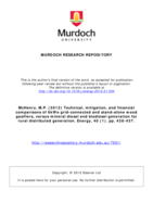 Technical, mitigation, and financial comparisons of 6kWe grid-connected and stand-alone wood gasifiers, versus mineral diesel and biodiesel generation for rural distributed generation