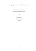 Investigating causes of mortality in live export cattle