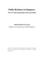 Public relations in Singapore: The Love-Hate relationship with social media