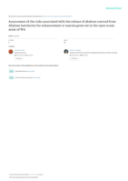 Assessment of the risks associated with the release of abalone sourced from Abalone hatcheries for enhancement or marine grow out in the open ocean areas of WA