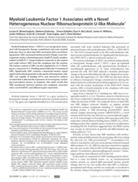 Myeloid leukemia factor 1 associates with a novel heterogeneous nuclear ribonucleoprotein U-like molecule
