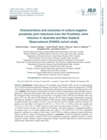 Characteristics and outcomes of culture-negative prosthetic joint infections from the Prosthetic Joint Infection in Australia and New Zealand Observational (PIANO) cohort study