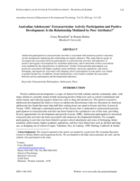 Australian adolescents' extracurricular activity participation and positive development: is the relationship mediated by peer attributes?