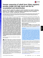 Genome sequencing of adzuki bean (Vigna angularis) provides insight into high starch and low fat accumulation and domestication