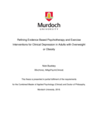 Refining evidence based psychotherapy and exercise interventions for clinical depression in adults with overweight or obesity