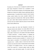 The effect of plant disease on fauna and validation of trapping methodology in the Darling Range forest ecosystem