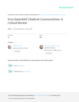 Von Glasersfeld's radical constructivism: Assertions, criticisms and implications