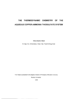 The thermodynamic chemistry of the aqueous copper-ammonia thiosulfate system