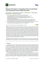 Vitamin D Content of Australian Native Food Plants and Australian-Grown Edible Seaweed