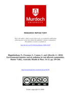 Environmental injustice and air pollution in coal affected communities, Hunter Valley, Australia
