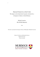Maternal Productivity in Beef Cattle: The impact on the female herd of genetic selection for a divergence in fatness or feed efficiency