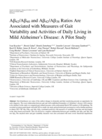 Aβ42/Aβ40 and Aβ42/Aβ38 ratios are associated with measures of gait variability and activities of daily living in mild Alzheimer’s disease: A pilot study