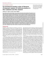 Pre-Gondwanan-breakup origin of Beauprea (Proteaceae) explains its historical presence in New Caledonia and New Zealand