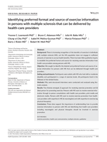 Identifying preferred format and source of exercise information in persons with multiple sclerosis that can be delivered by health-care providers