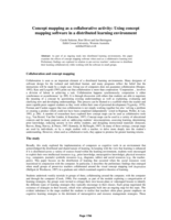 Concept mapping as a collaborative activity: Using concept mapping software in a distributed learning environment