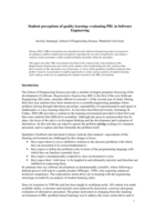 Student perceptions of quality learning: evaluating PBL in software engineering
