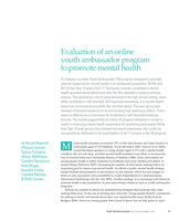 Evaluation of an online youth ambassador program to promote mental health