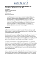 Mobilising authentic learning: Understanding the educational affordances of the iPad