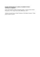 Student perceptions of a clinical placement within a therapeutic community