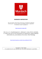 Low root-to-root transmission of a tobamovirus, yellow tailflower mild mottle virus, and resilience of its virions