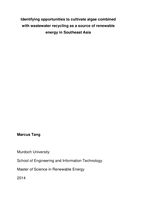 Identifying opportunities to cultivate algae combined with wastewater recycling as a source of renewable energy in Southeast Asia