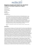 Designing evaluation and research into educational initiatives: The global perspectives program