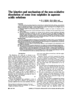 The kinetics and mechanism of the non-oxidative dissolution of some iron sulphides in aqueous acidic solutions