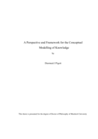 A perspective and framework for the conceptual modelling of knowledge