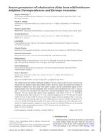 Source parameters of echolocation clicks from wild bottlenose dolphins (Tursiops aduncus and Tursiops truncatus)