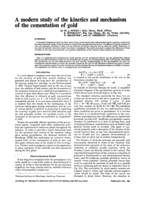 A modern study of the kinetics and mechanism of the cementation of gold