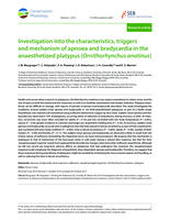 Investigation into the characteristics, triggers and mechanism of apnoea and bradycardia in the anaesthetized platypus (Ornithorhynchus anatinus)