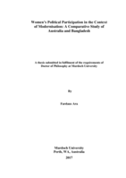 Women’s political participation in the context of modernisation: A comparative study of Australia and Bangladesh