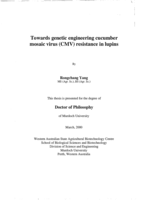 Towards genetic engineering cucumber mosaic virus (CMV) resistance in lupins