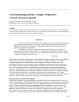 Macromarketing and the Concept of Openness: Toward a Research Agenda