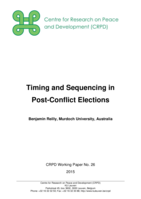 Timing and sequencing in post-conflict elections