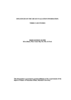 Influences on the use of evaluation information: Three Case Studies