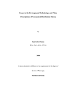 Essays in the Development, Methodology and Policy Prescriptions of Neoclassical Distribution Theory