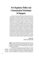 New regulatory politics and communication technologies in Singapore