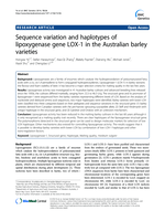 Sequence variation and haplotypes of lipoxygenase gene LOX-1 in the Australian barley varieties