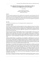 The application development process: What role does it play in the success of an application for the user developer?