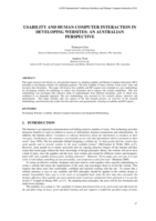 Usability and human computer interaction in developing websites: An Australian perspective