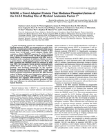 MADM, a novel adaptor protein that mediates phosphorylation of the 14-3-3 binding site of myeloid leukemia factor 1