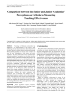 Comparison between the senior and junior academics' perceptions on criteria in measuring teaching effectiveness