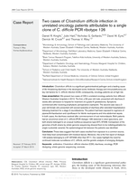 Two cases of Clostridium difficile infection in unrelated oncology patients attributable to a single clone of C. difficile PCR ribotype 126