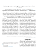 Inactivated pentavalent vaccine against mycoplasmosis and salmonellosis for chickens
