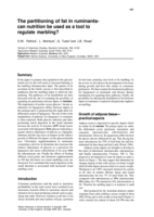 The partitioning of fat in ruminants - can nutrition be used as a tool to regulate marbling?
