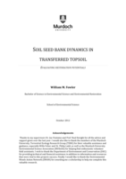 Soil seed bank dynamics in transferred topsoil: Evaluating restoration potentials